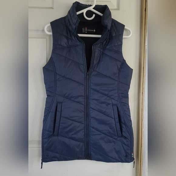 Smartwool Womans Zip Up Blue Vest, Size Small - Picture 2 of 9